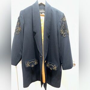 Criscione Blue Blazer with Gold Details and Tassels - Plus L